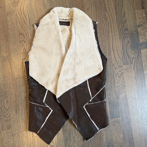 BlankNYC Brown and Cream faux Shearling Vest - Picture 1 of 1